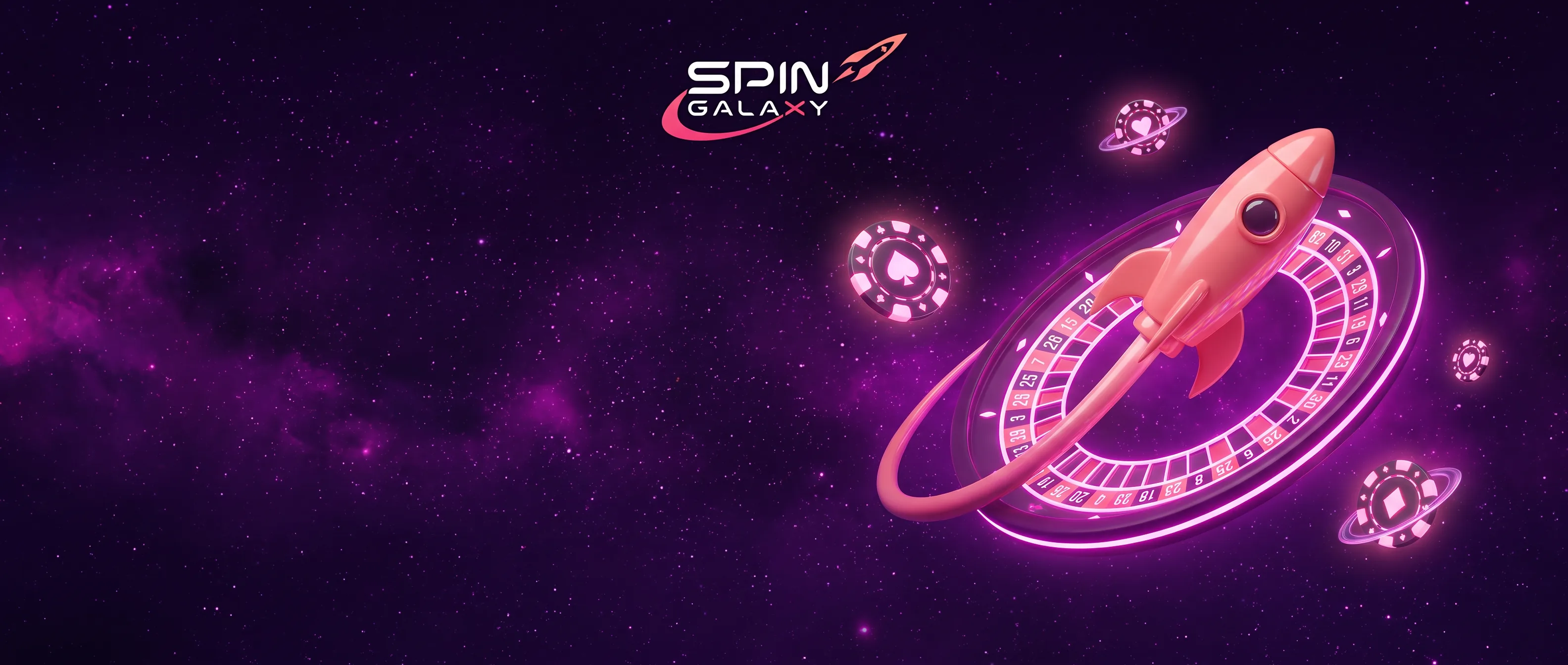 Spin Galaxy rocket and orbital casino artwork